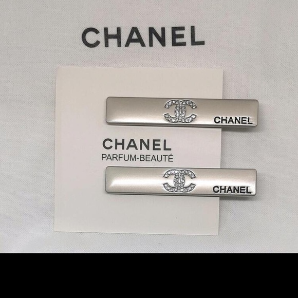 CHANEL Metallic Silver Hair Accessories